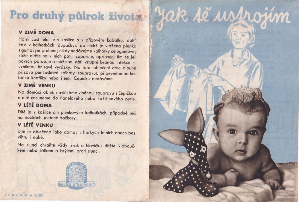 Leták oděvy pro miminka, MZ Praha