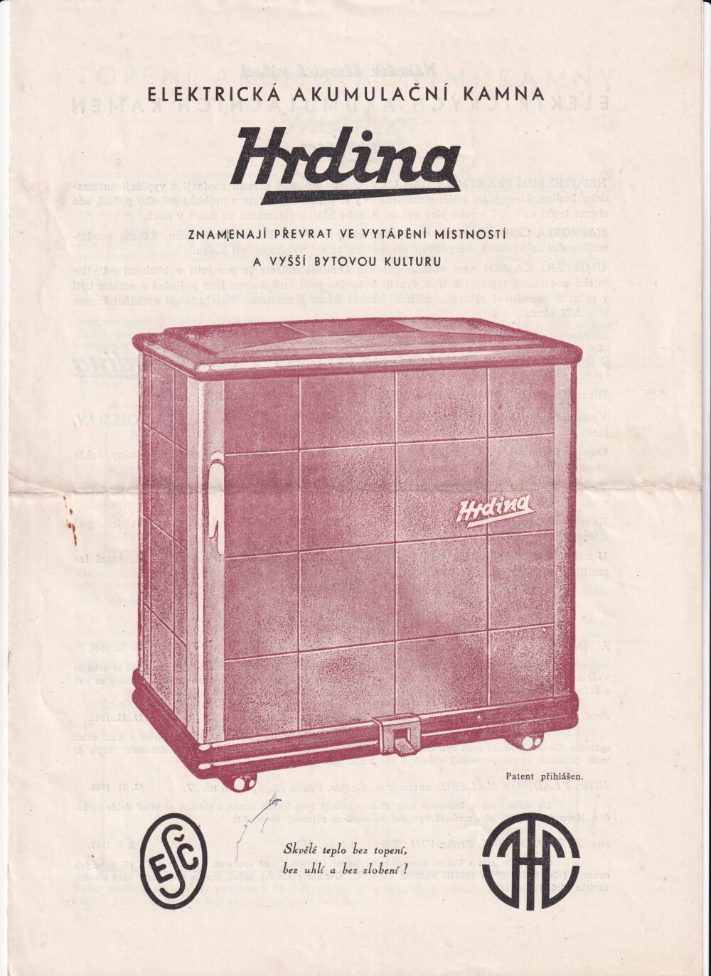 Leták kamna Hrdina, Elektris Praha