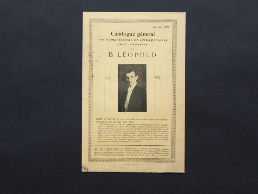 Leták hudeb. Nakladatelství Edition Continental, Praha