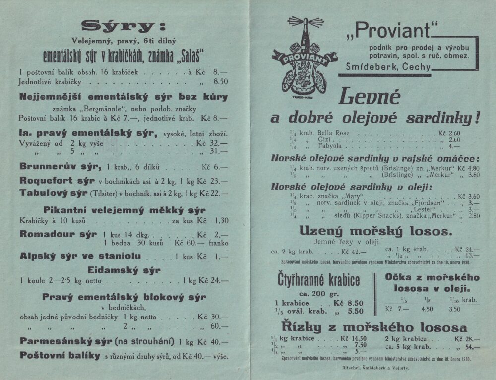 Leták potraviny Proviant, Šmídeberk