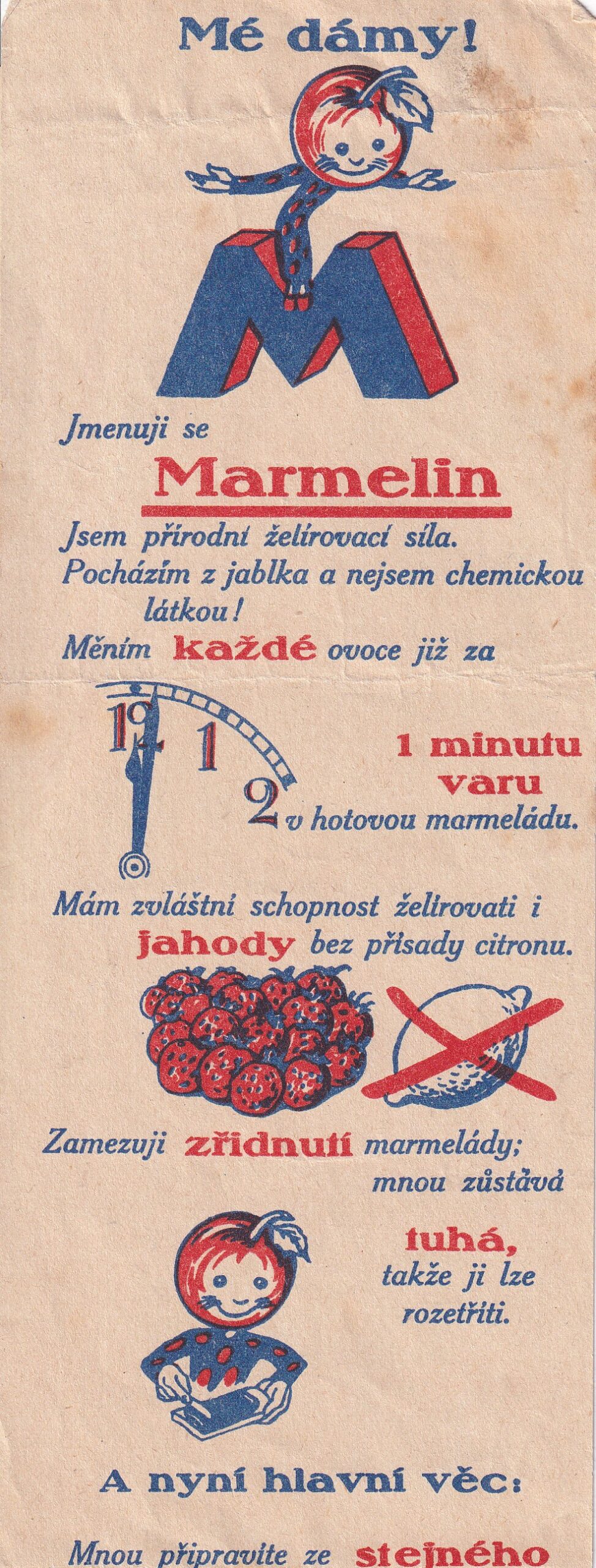 Leták Marmelin na zavařování