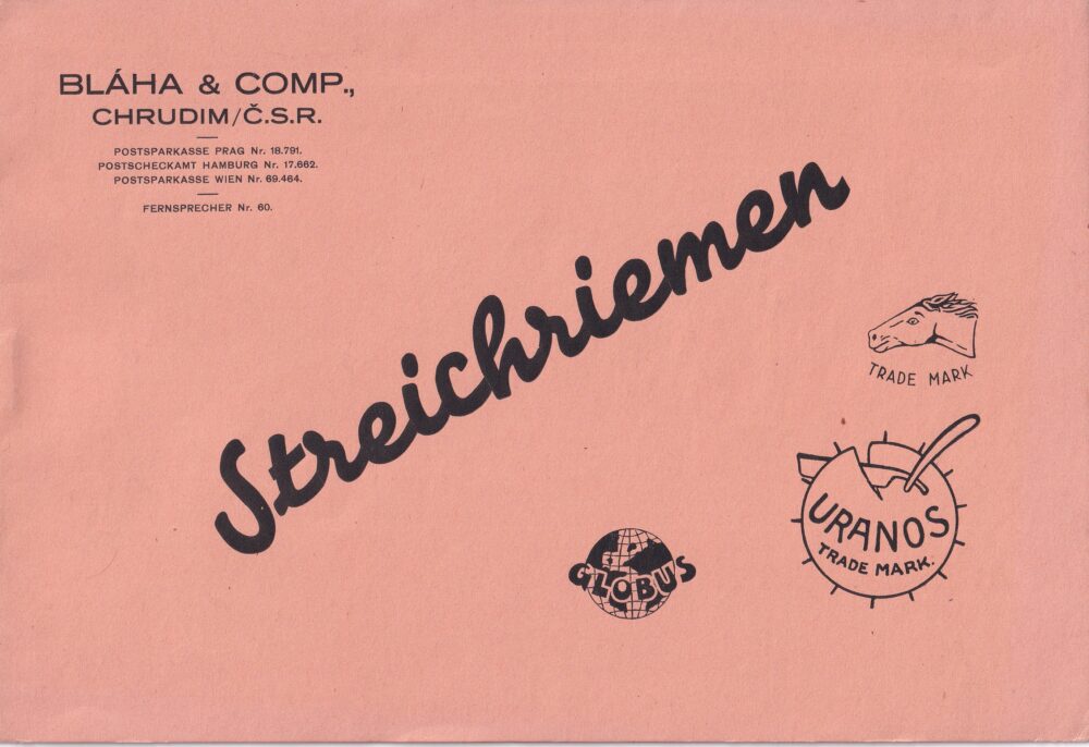 Leták řemeny, kůže Bláha, Chrudim