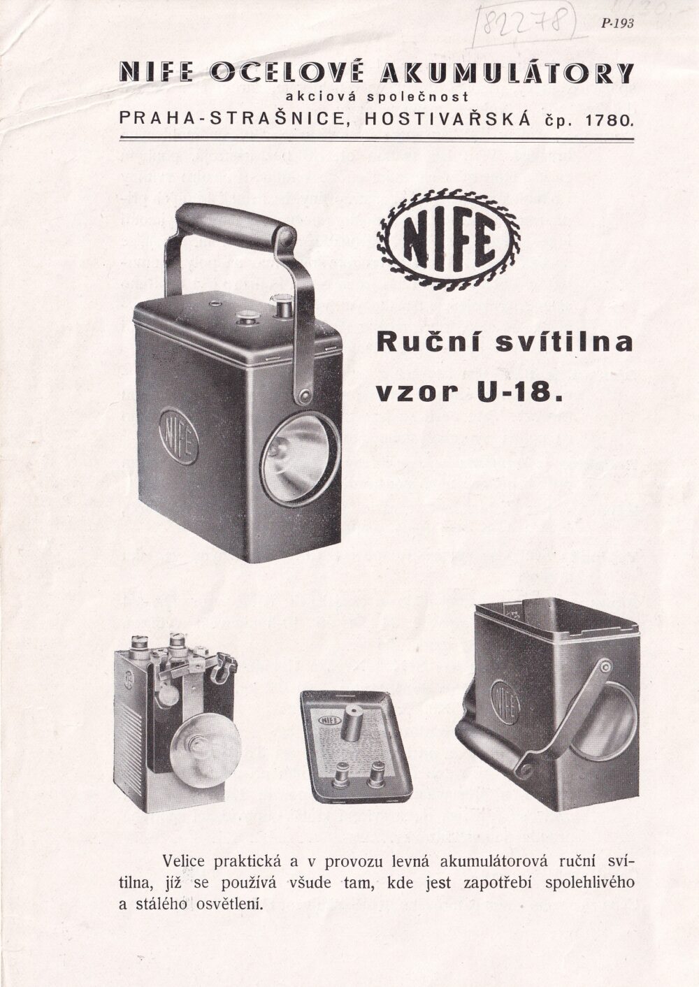 Leták ruční svítilna Nife, Praha