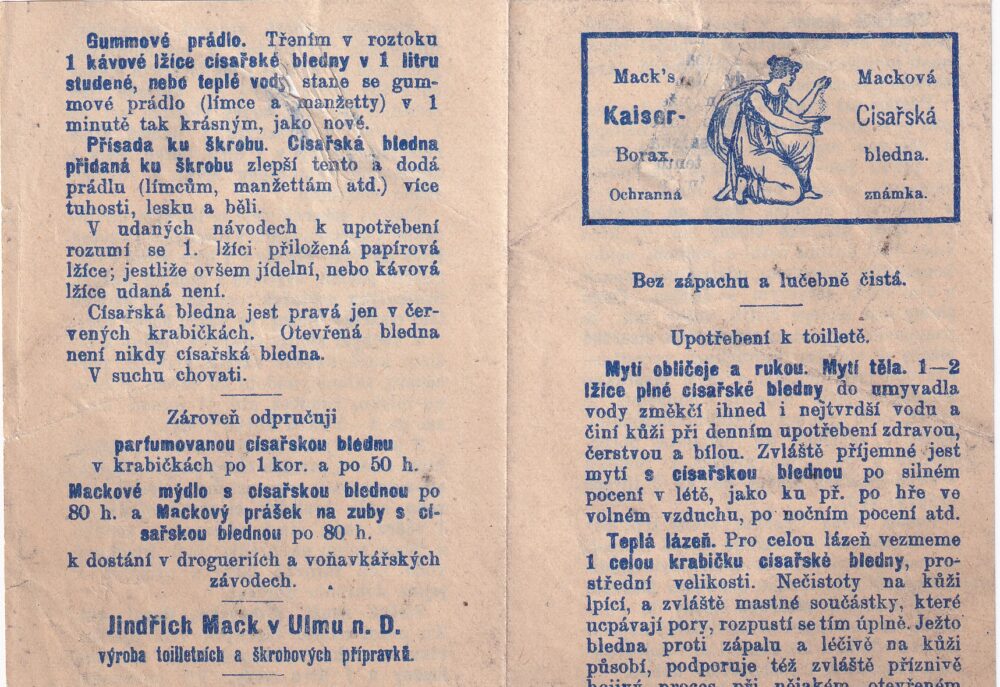 Leták mýdla Jindřich Mack, Ulm