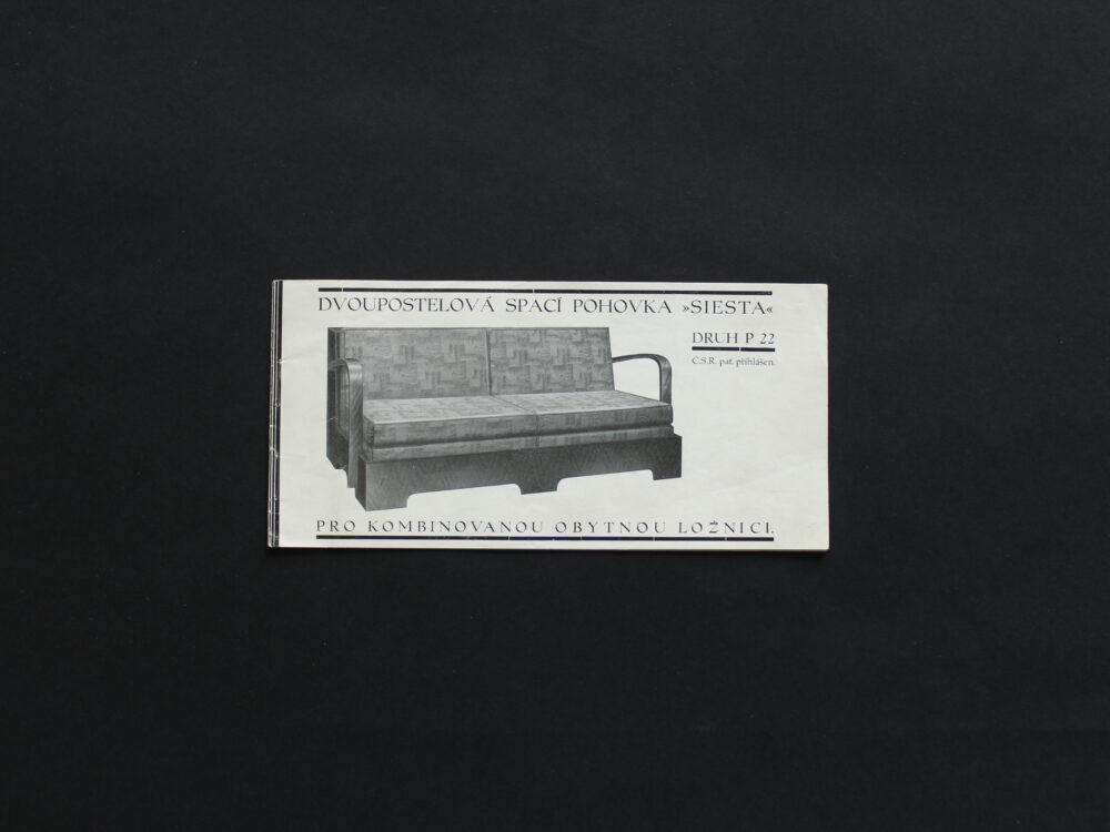 Leták rozkládací pohovka Siesta, Kreibich Bratislava