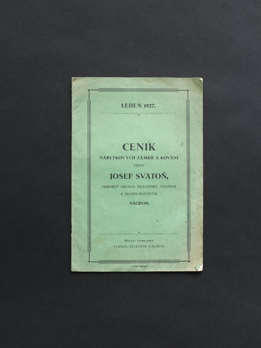Leták zámky a kování Svatoň, Náchod