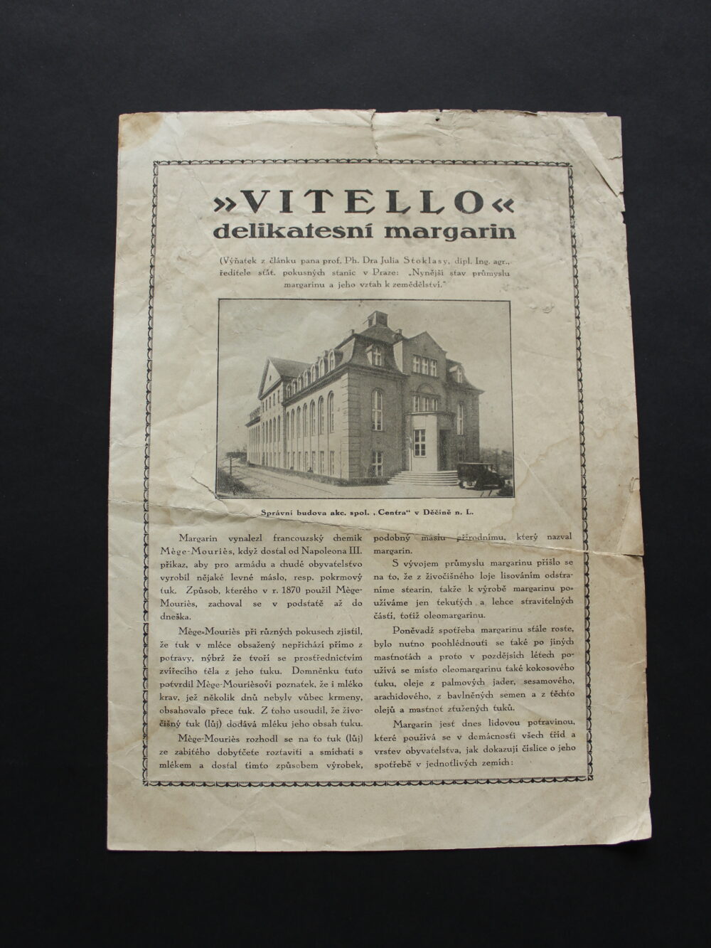 Leták margarín Vitello, Děčín