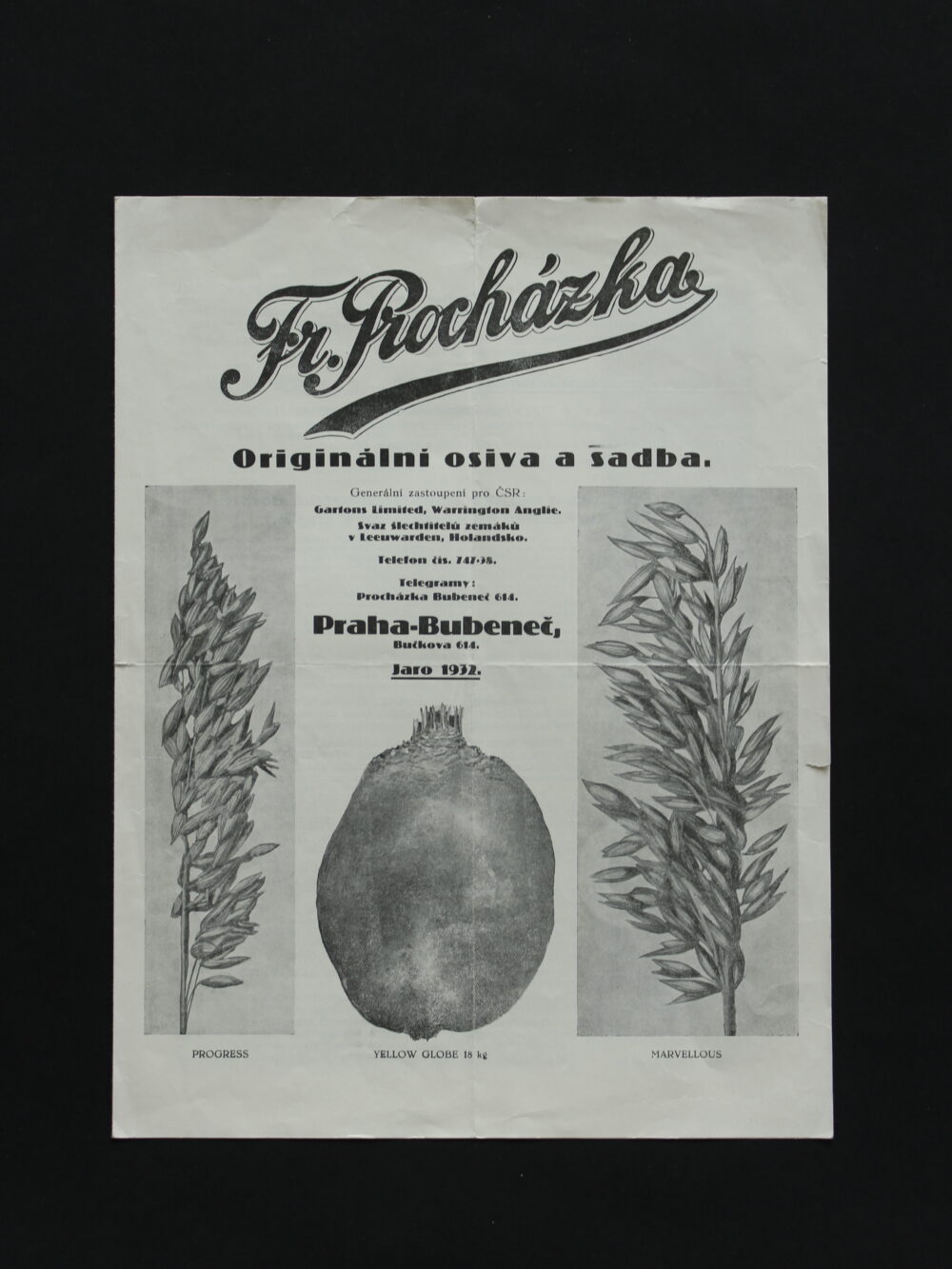 Leták osiva František Procházka, Praha