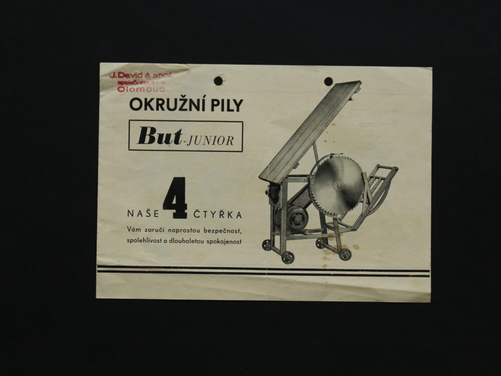 Leták okružní pily F. Butula, Vyškov
