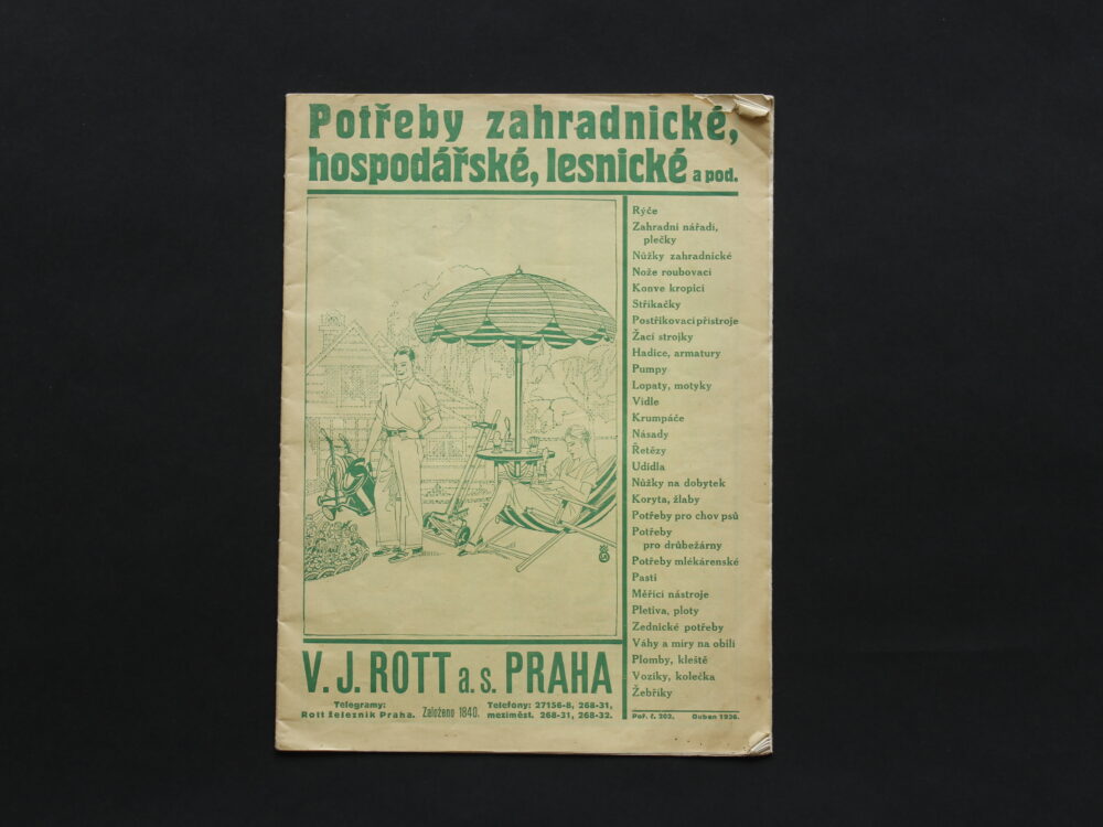 Katalog Potřeby zahradnické,.., Rott Praha