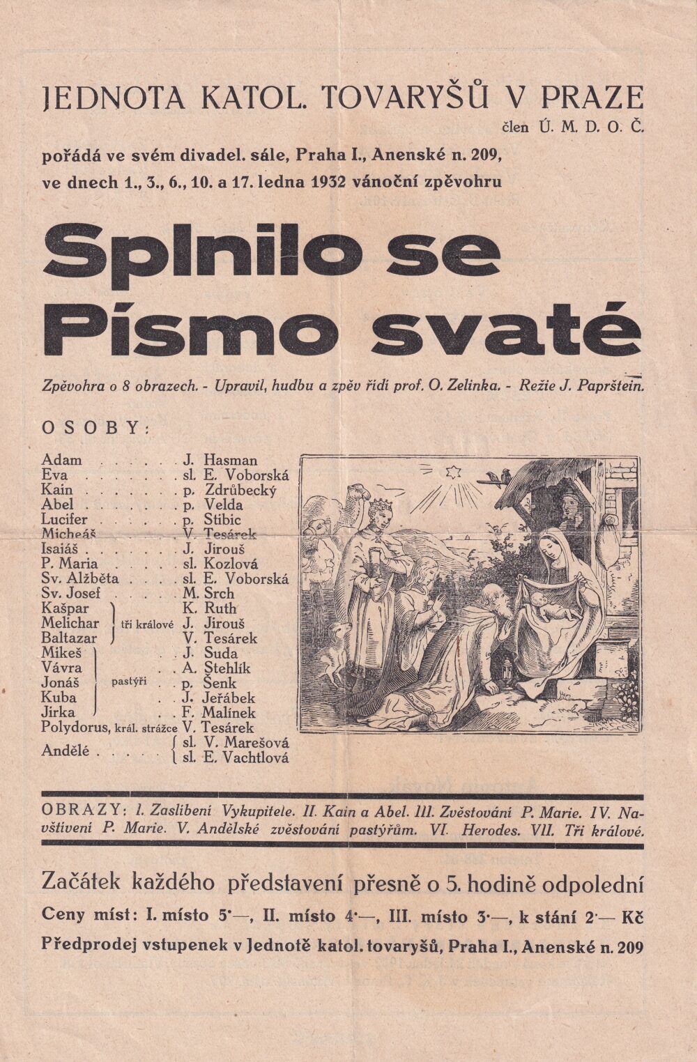 Leták Jednota katolických tovaryšů, Praha