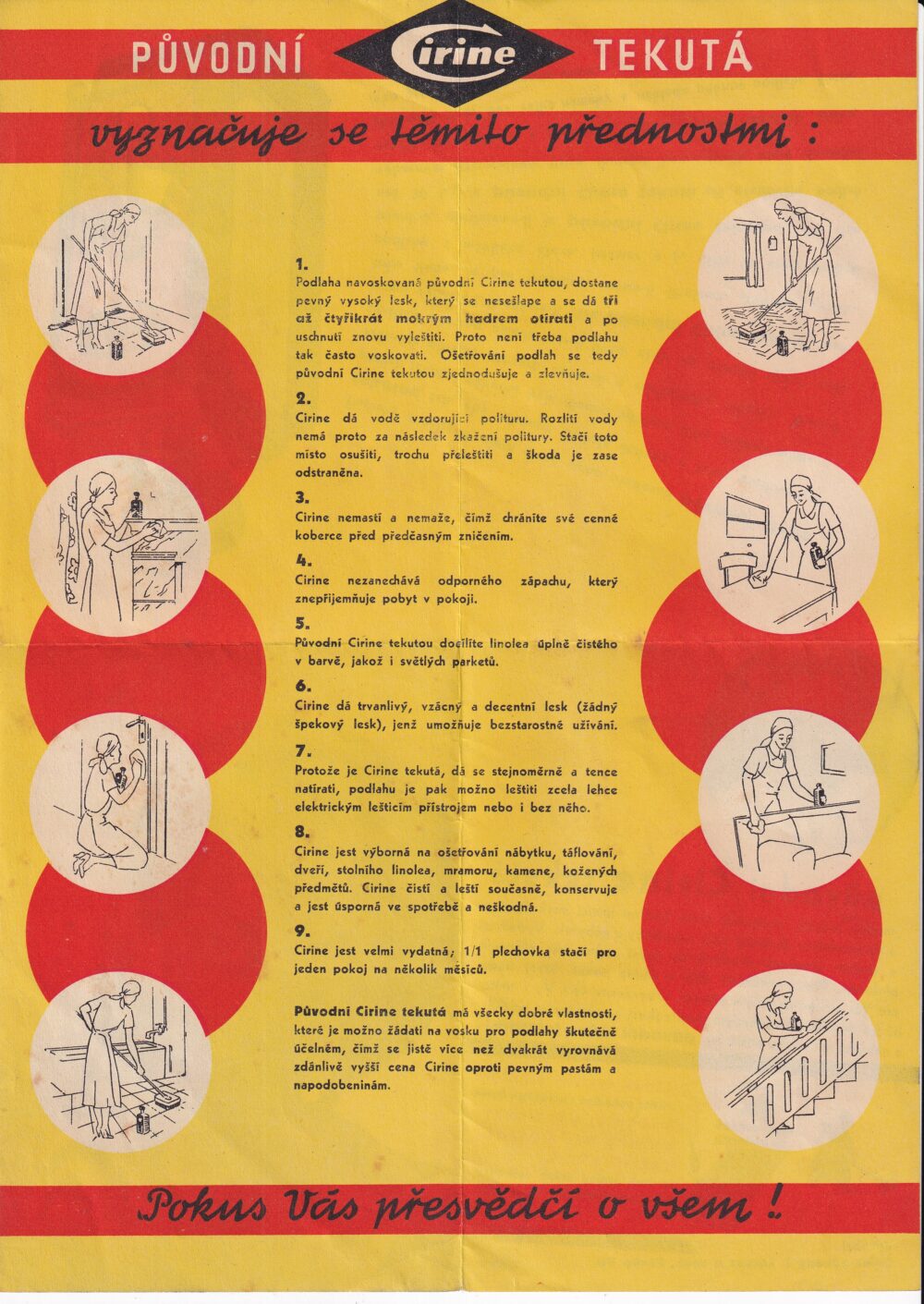 Leták, Mycí prášek Cirine, Praha