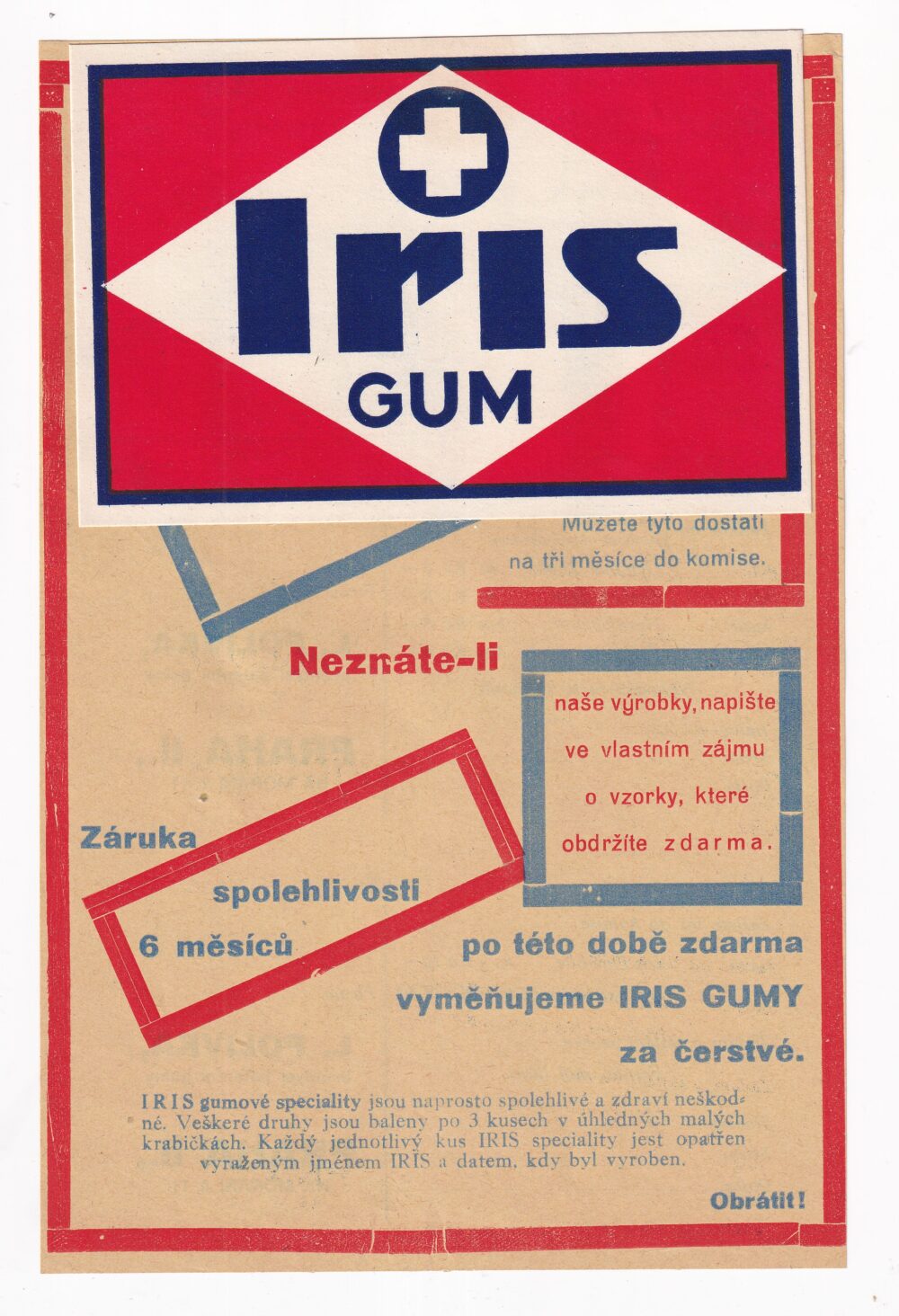 Leták, Antiseptická Iris guma