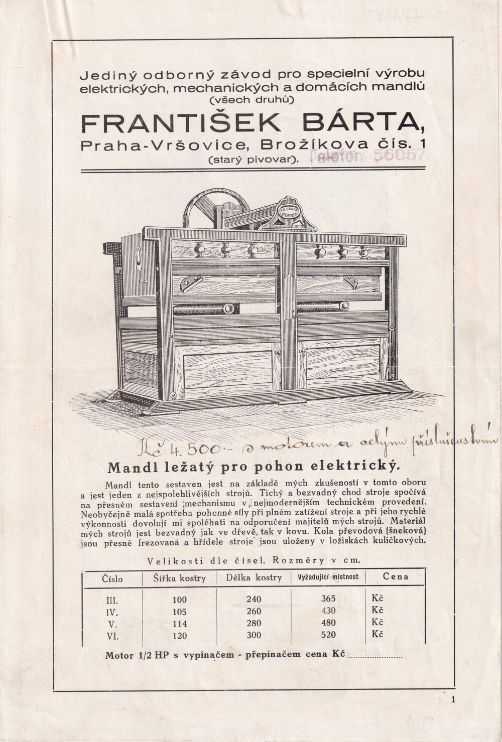 Leták, Mandly na elektrický pohon, Praha