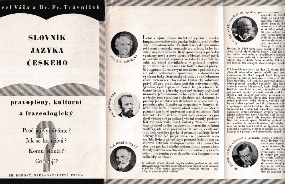 Reklamní leták ke Slovníku jazyka českého