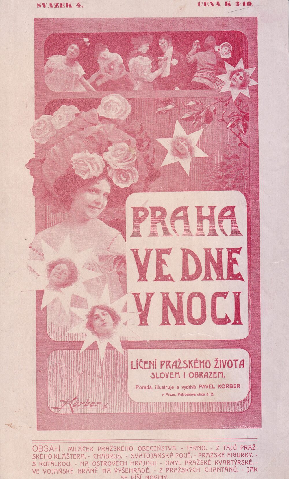 Reklamní leták ke knize Praha ve dne v noci, Körber