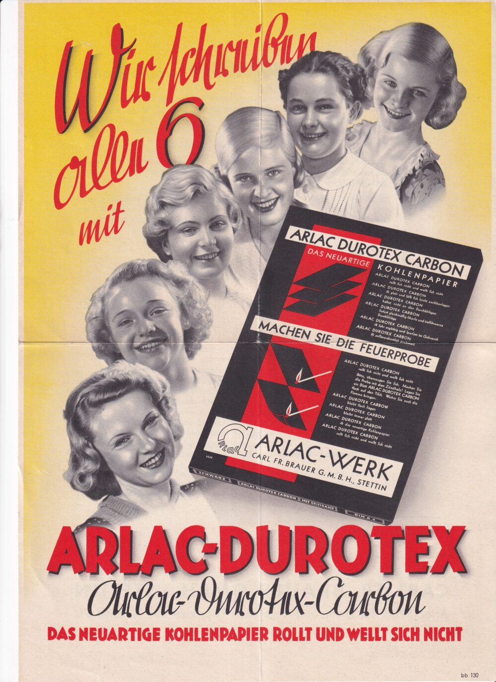 Leták Arlac – Uhlíkový papír, 1.pol.20.století