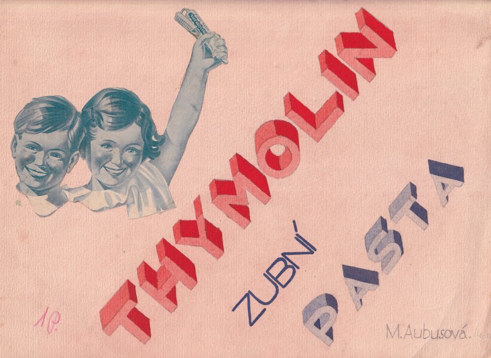 Reklama THYMOLIN zubní pasta, 1.po.20.stol.