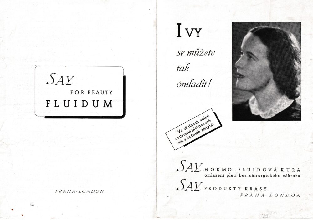 Leták SAY produkty krásy pro ženy 1.pol.20.stol.