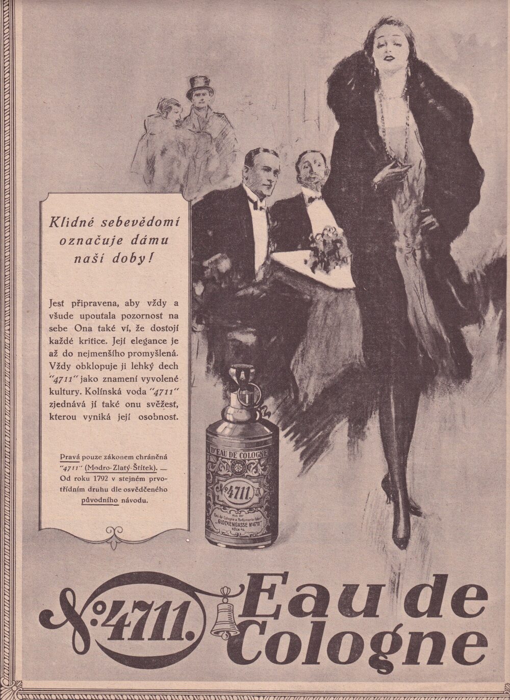 Reklama Dámská kolínská voda “4711“ 1.pol.20.stol.