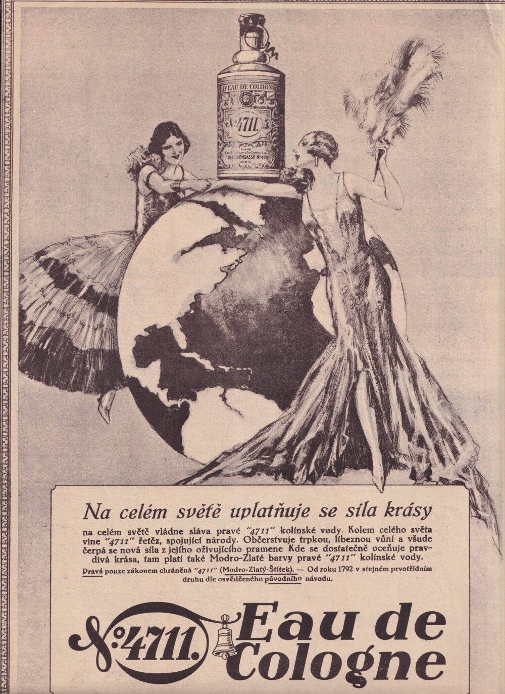Reklama Dámská kolínská voda “4711“ 1.pol.20.stol.