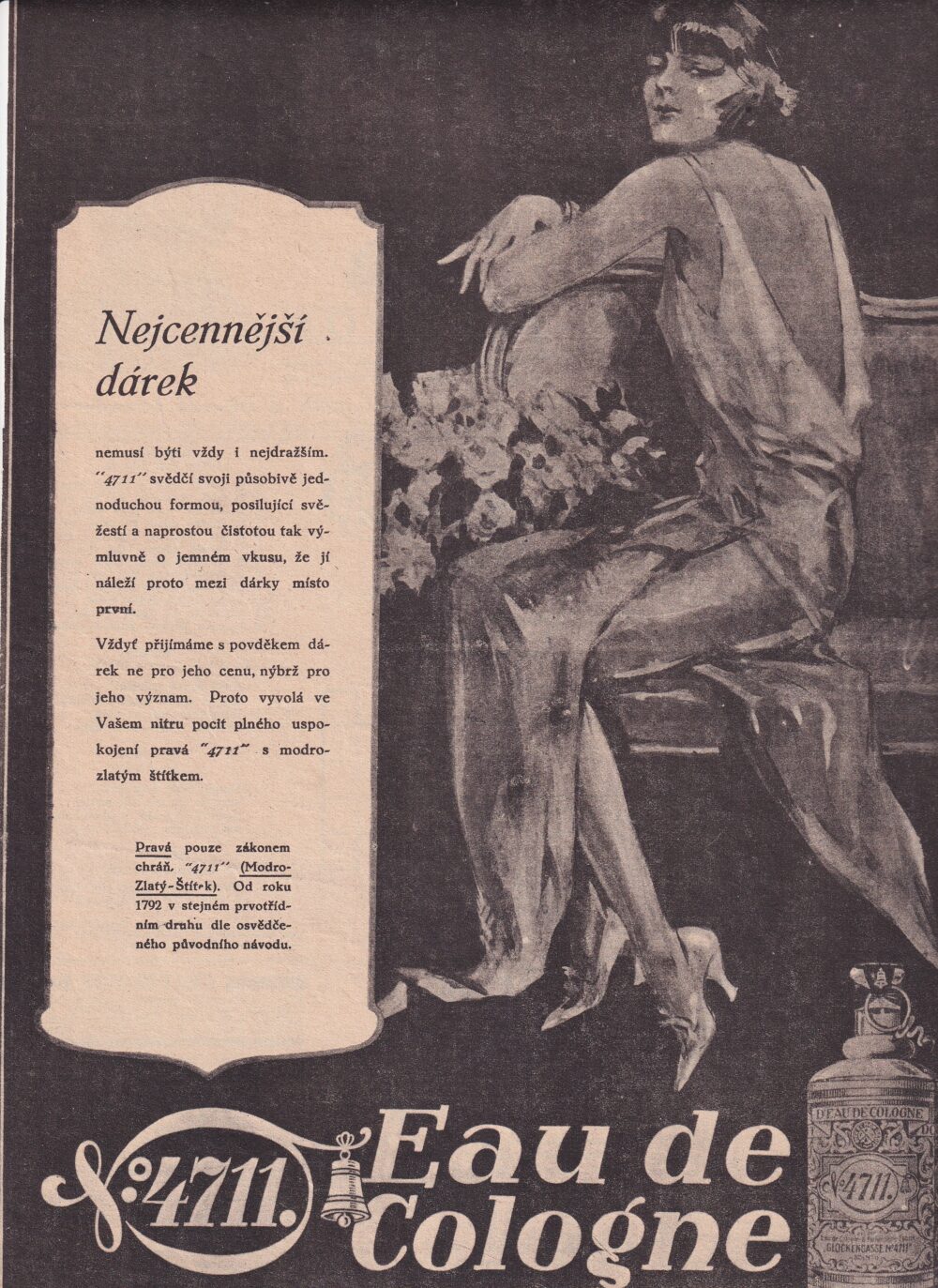 Reklama Dámská kolínská voda “4711“ 1.pol.20.stol.