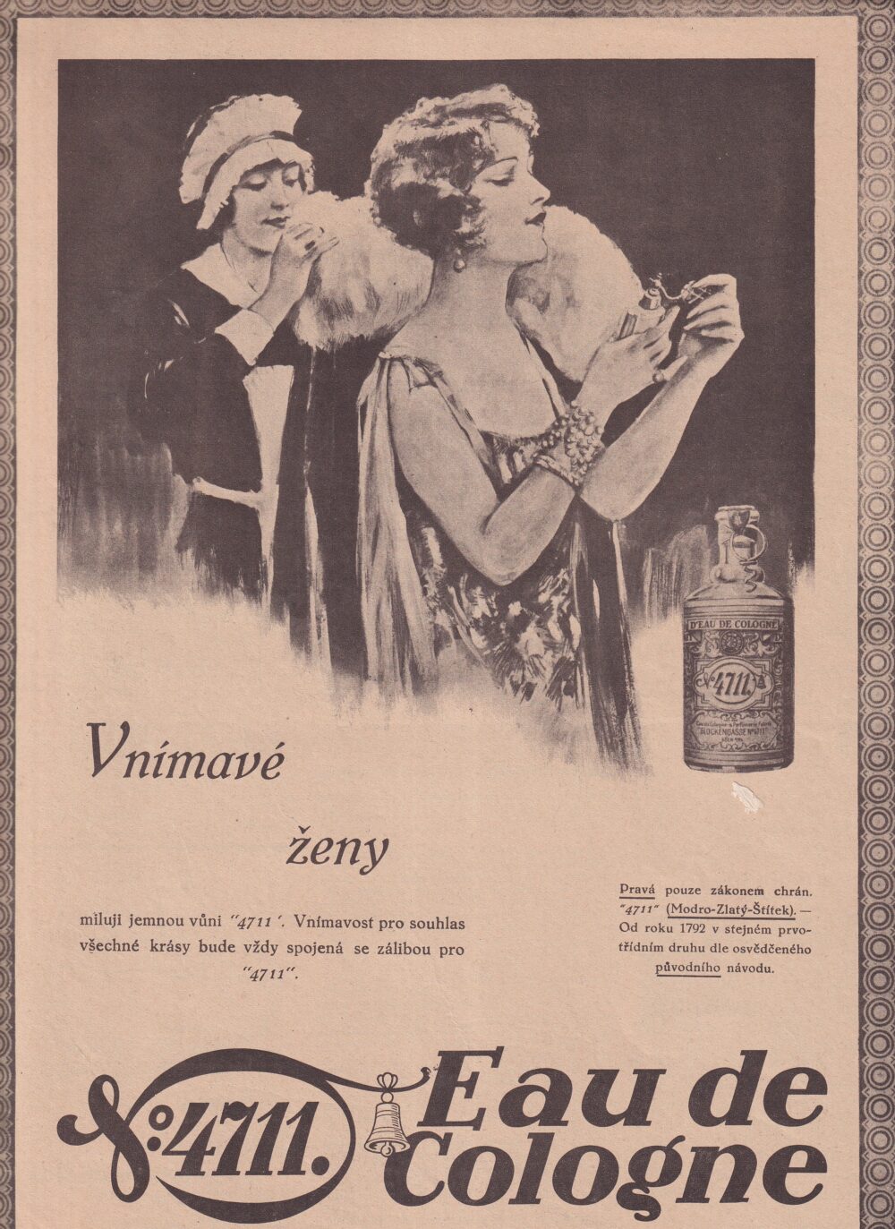 Reklama Dámská kolínská voda “4711“ 1.pol.20.stol.