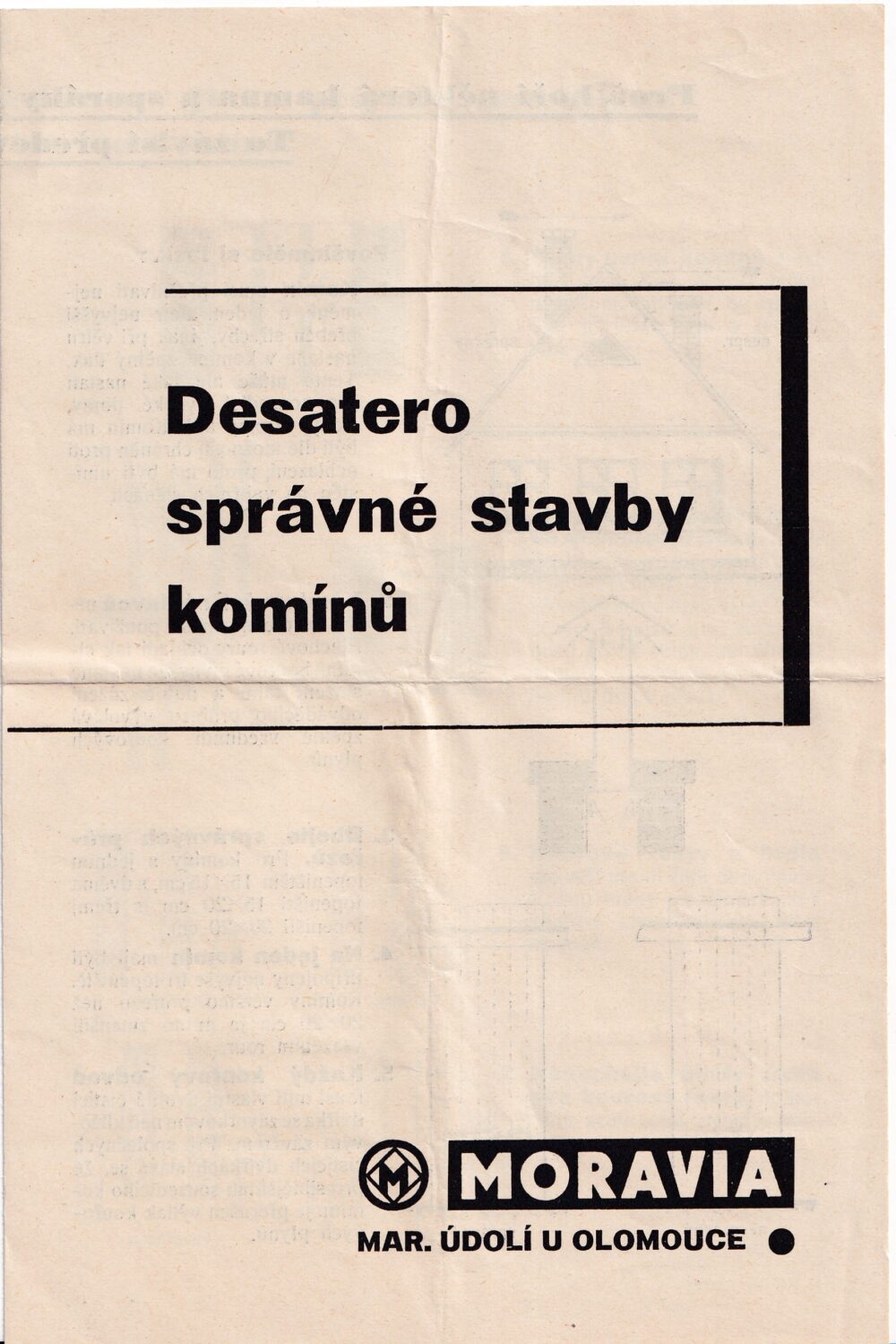 Leták Desatero správné stavby komínů, Moravia, 1.pol.20.stol.