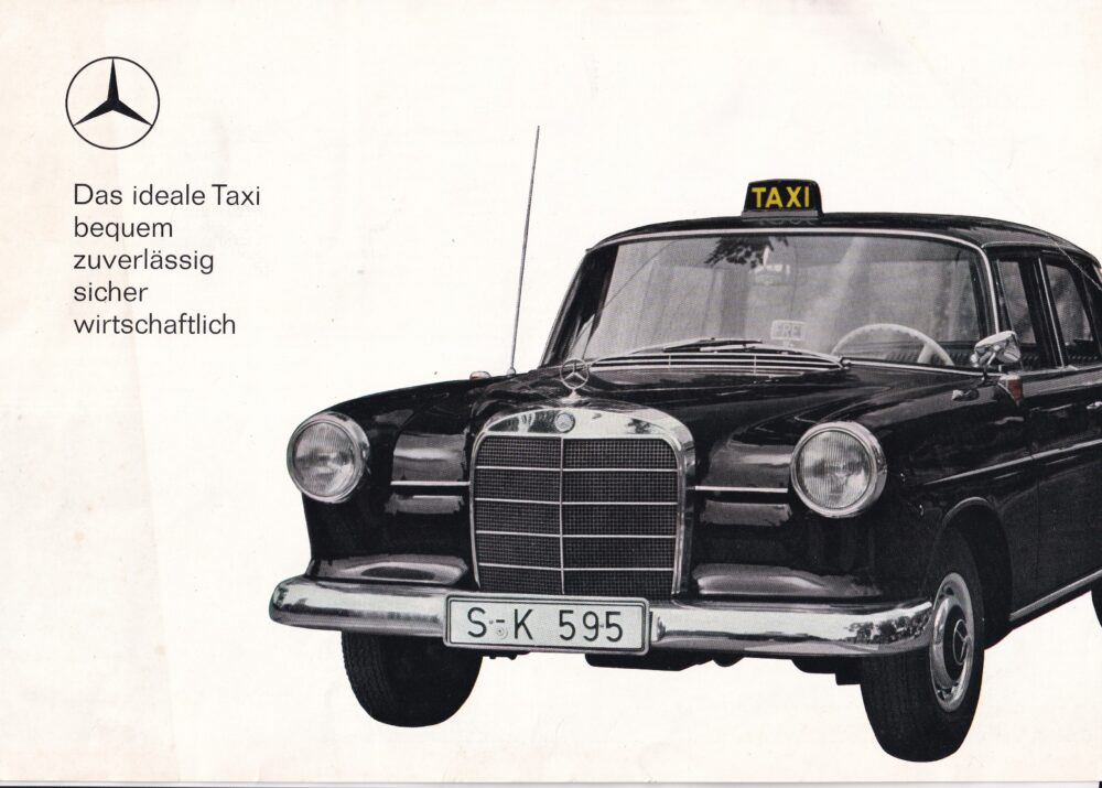 Leták Taxi Mercedes-Benz 190 Diesel, technická data 2.pol.20.st.