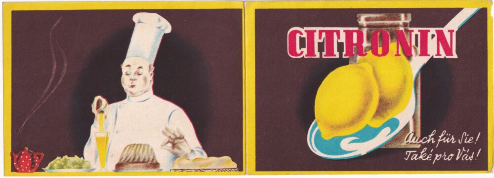 Reklamní leták CITRONIN v lahvičce, citron 1.pol.20.st.