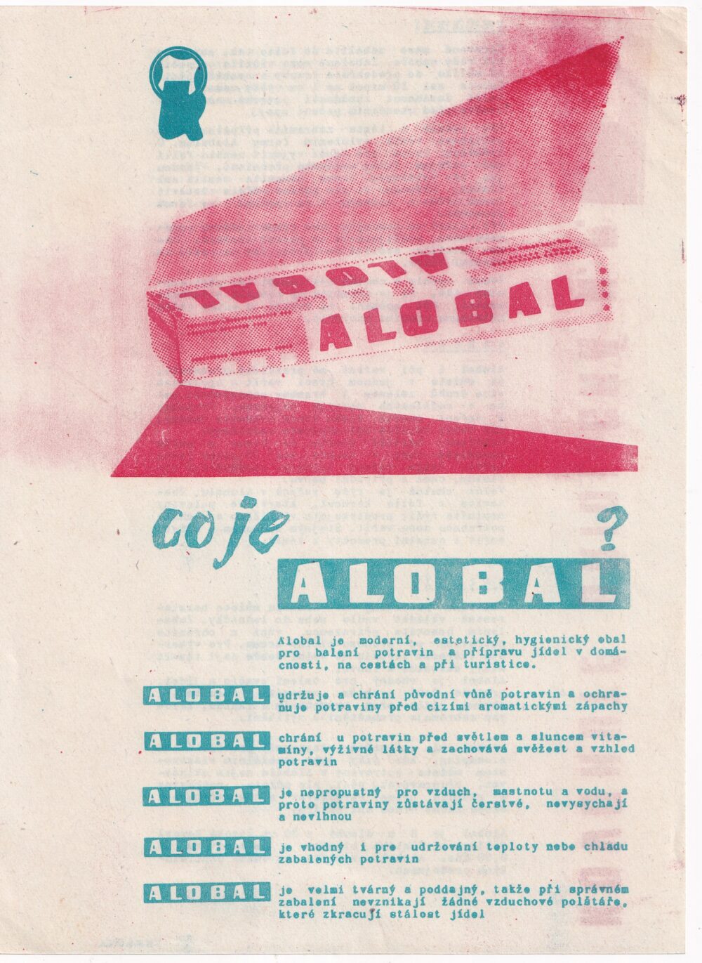 Reklamní leták ALOBAL, Kovohutě Břidličná N.P. 2.pol.20.st.