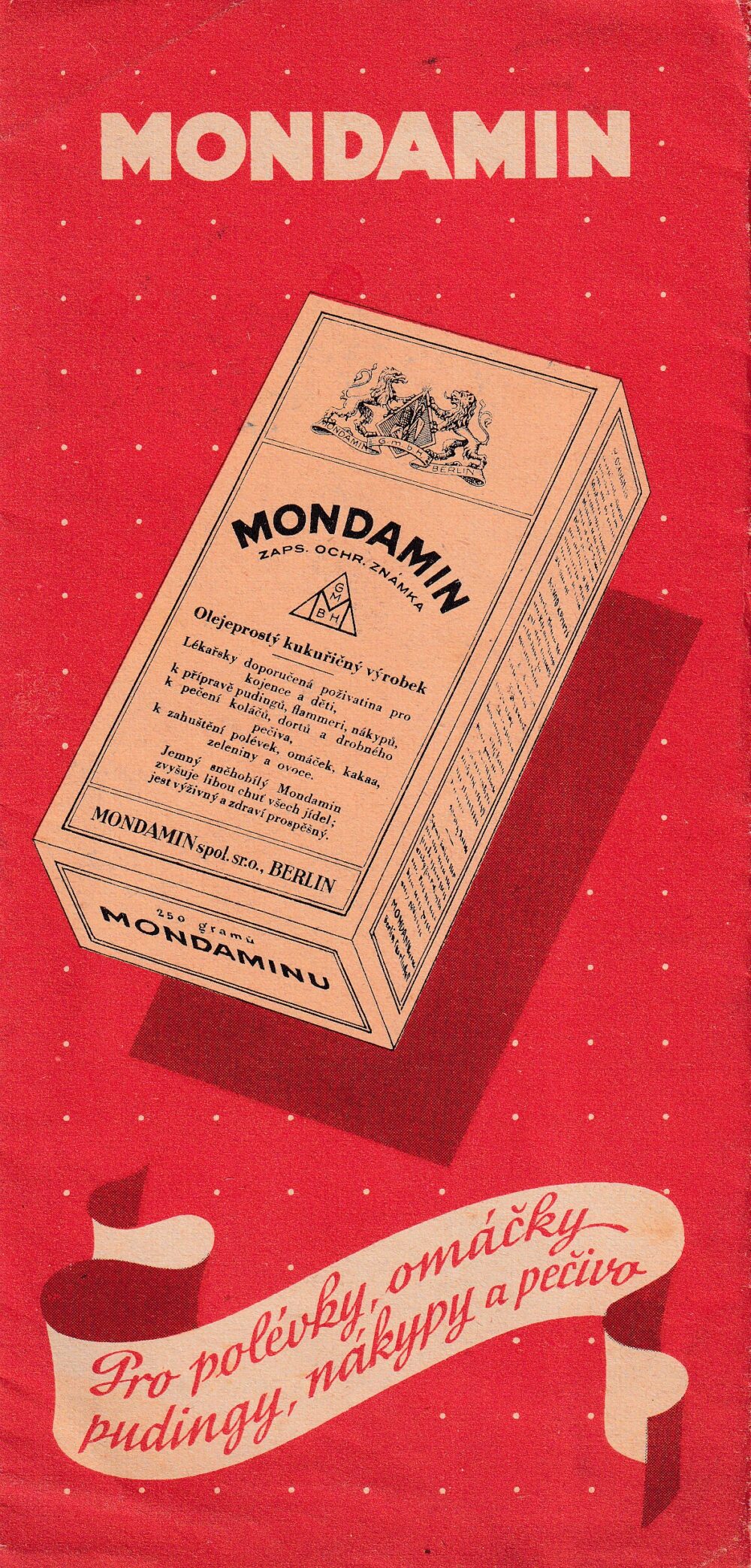 Leták Mondamin kukuřiný výrobek – jídelníček pro děti 1.pol.20.st.