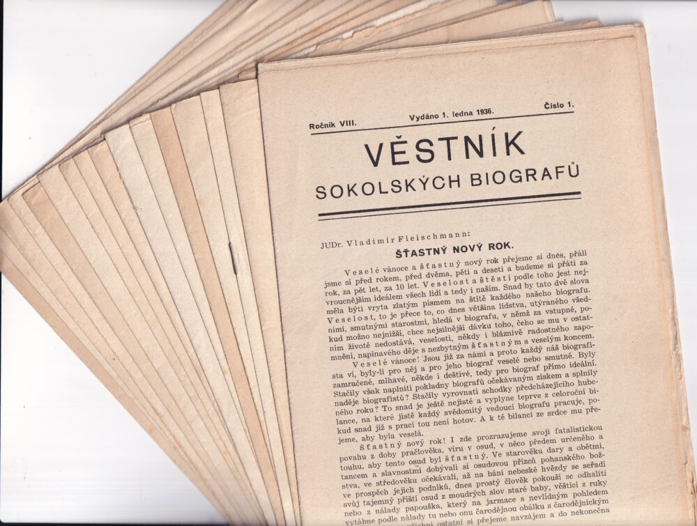 Časopis Věstník Sokolských biografů, r.1935, 1936,1937,1938 16 ks