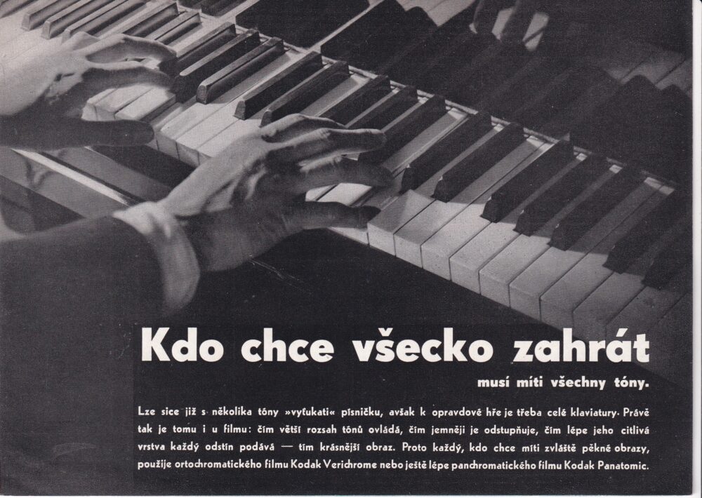 Prospekt Foto filmy Kodak Panatomic,Orto-film Panchro-film 1.pol.20.st.