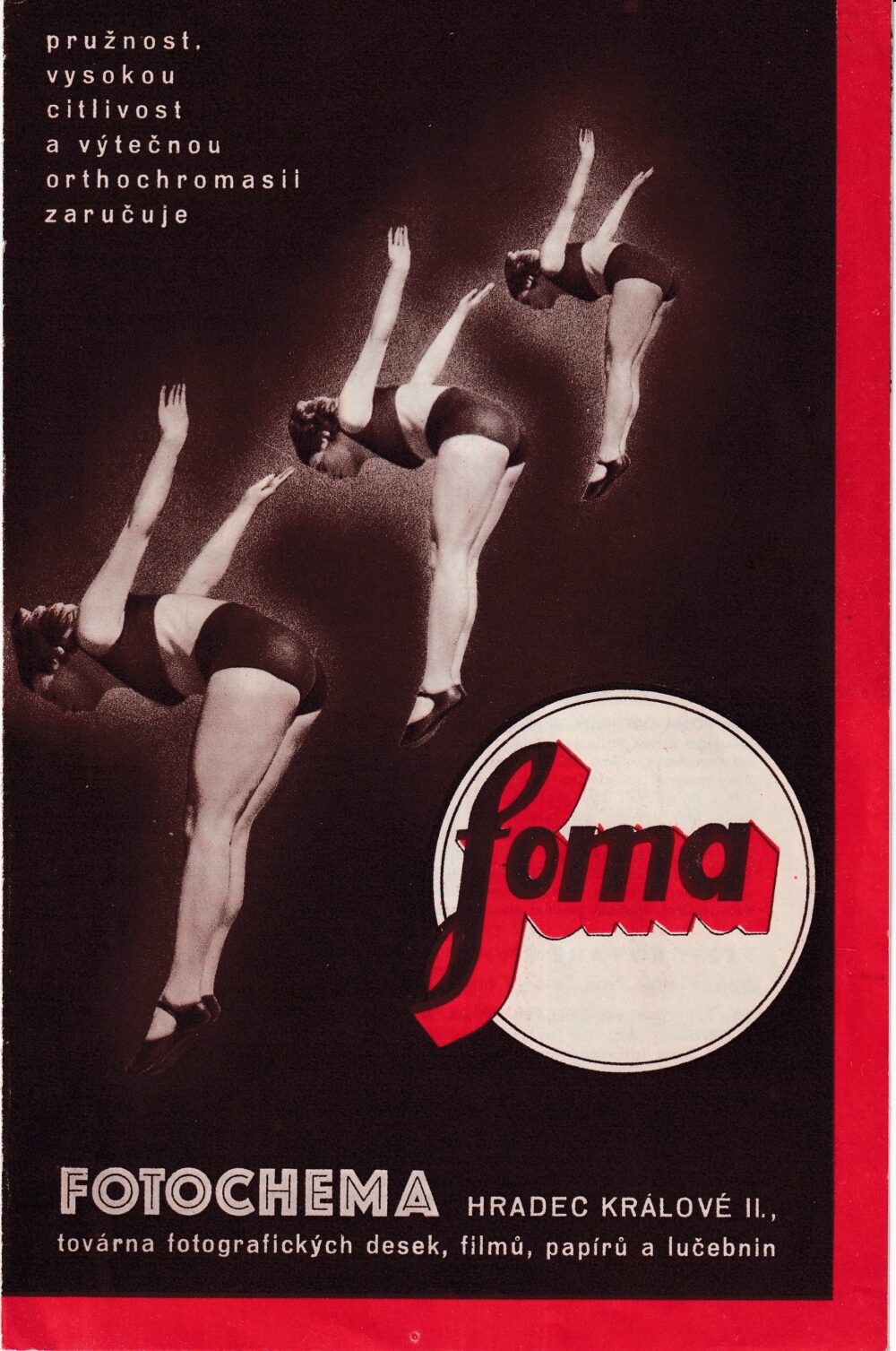 Leták Fochema-Foma filmy desky papíry... Hradec Králové 20.stol.