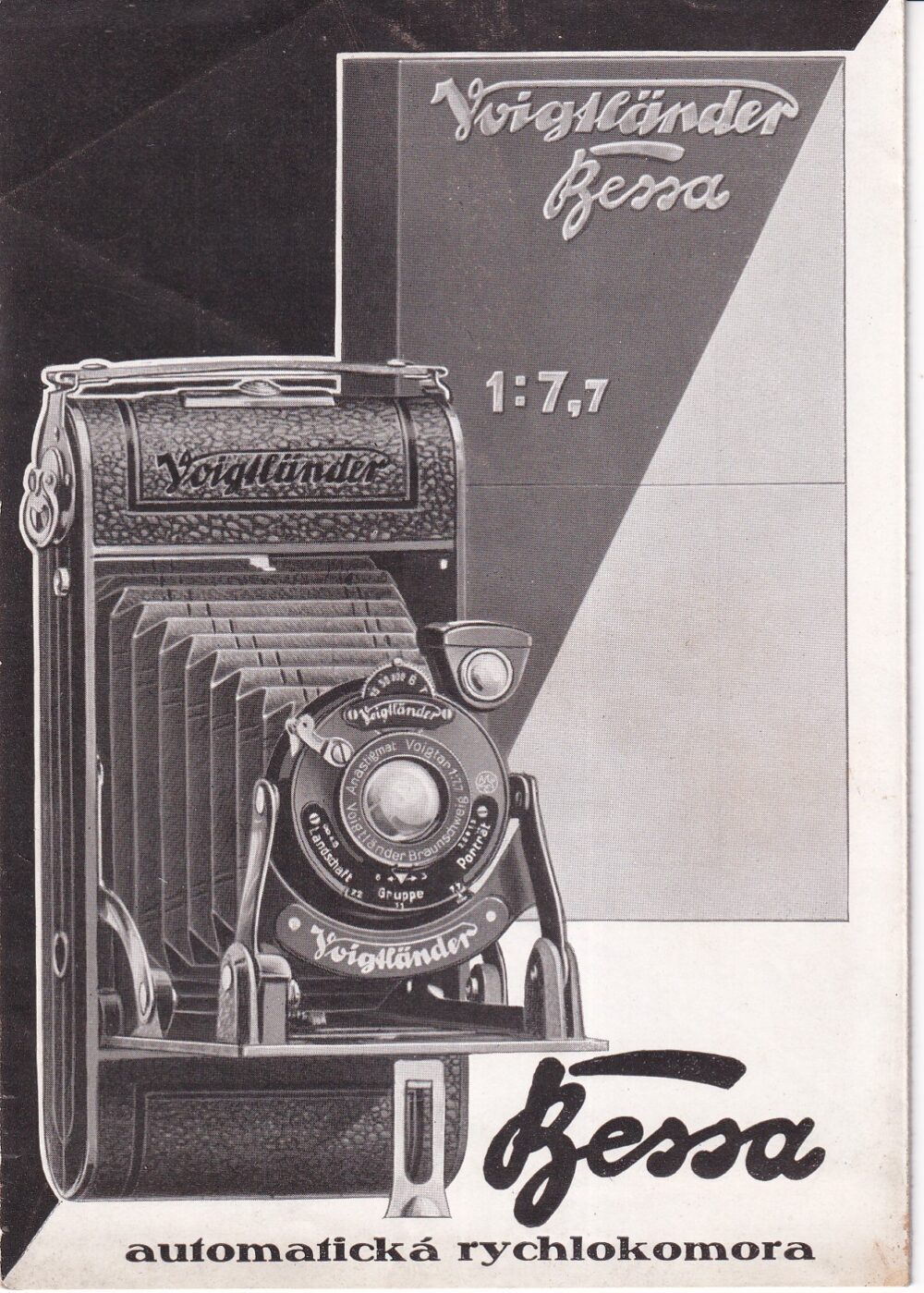 Leták  Voigtländer-Bessa,rychlokomora, fotoaparát 1.pol.20.stol.