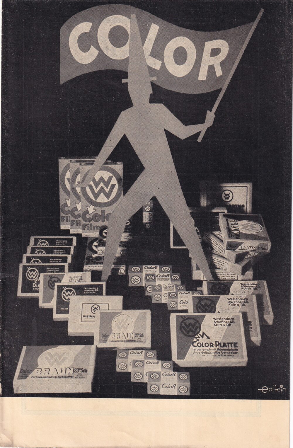 Leták Color-film, desky Westendorp, fotopotřeby Wachtl 1.pol.20.st.