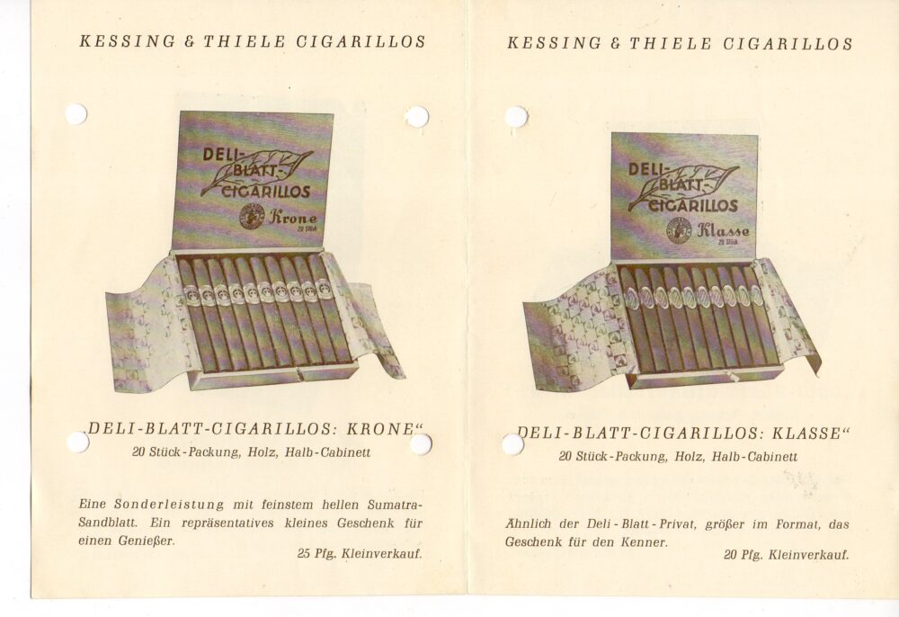 Leták cigarety Kessing&Thiele