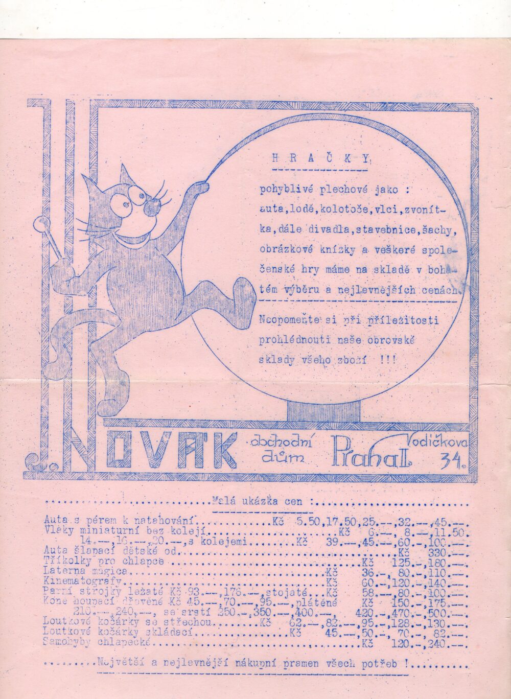 Leták hračky, OD Novák, Praha