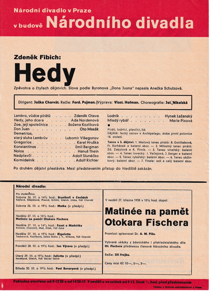 Plakát Národní divadlo – Hedy