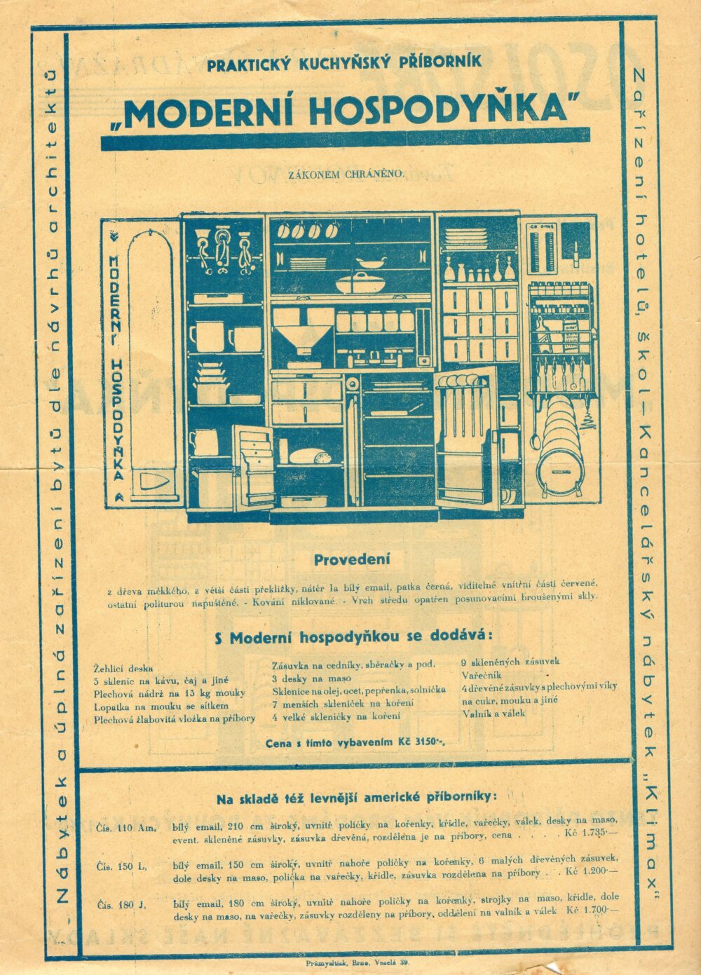 Leták Moderní hospodyňka – příborník, Brno