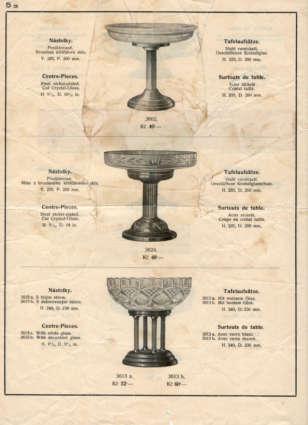 Ceník nástolky, košíčky na ovoce