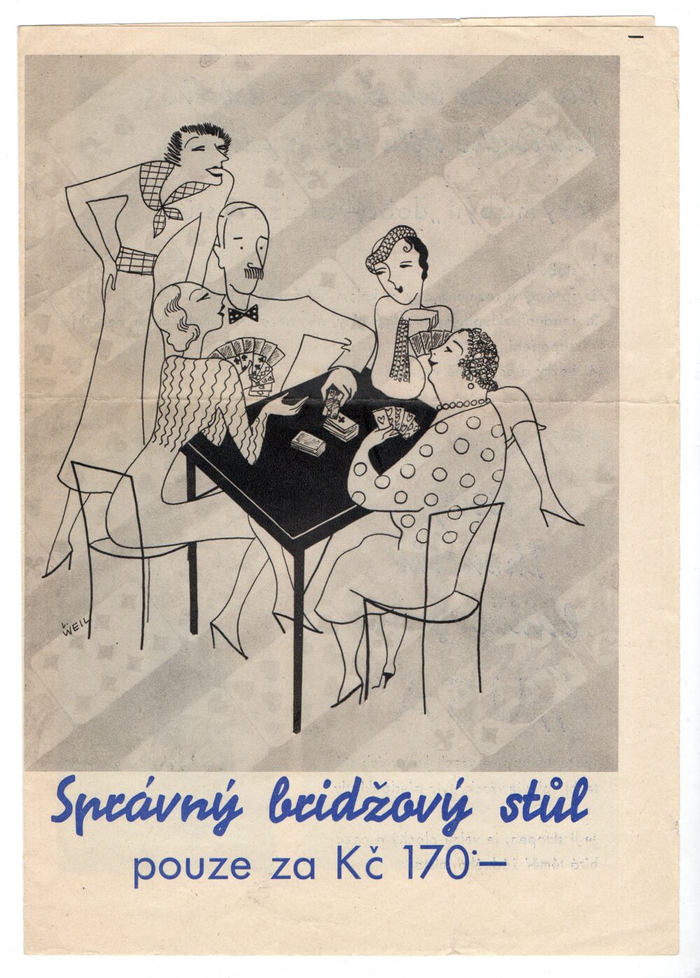 Leták stůl na bridž „USA“, Thonet-Mundus