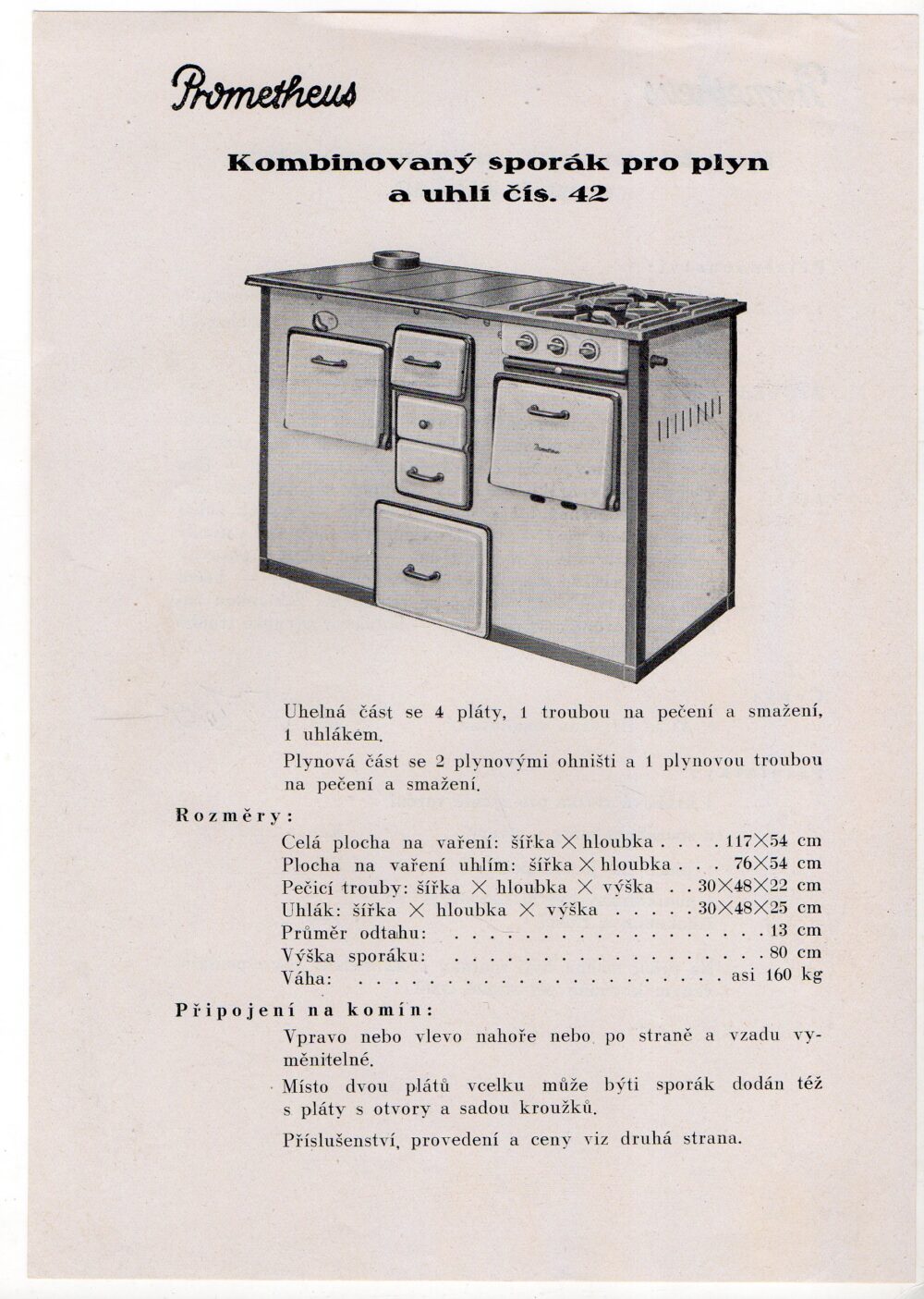 Leták Prometheus – kombinovaný sporák