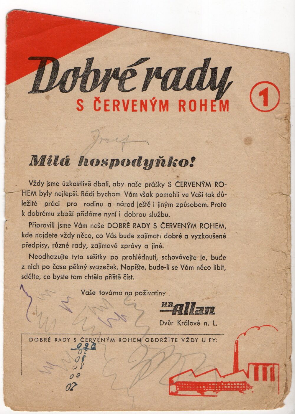 Leták Dobré rady s červeným rohem 1, Dv. Králové