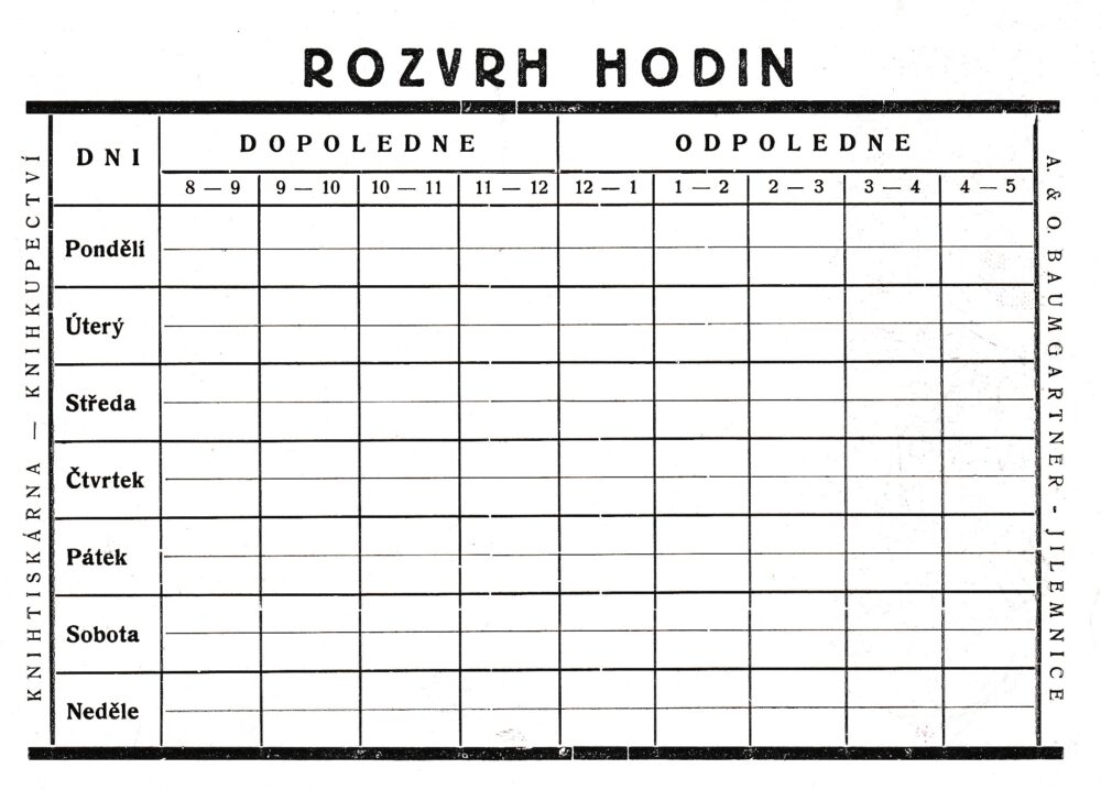 Rozvrh hodin s lidovým motivem