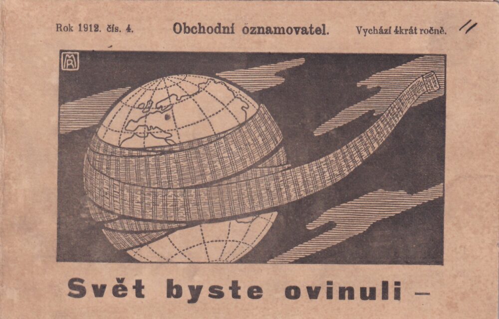 Tvrdá reklamní karta látky Kocian, Humpolec Rakousko-Uhersko