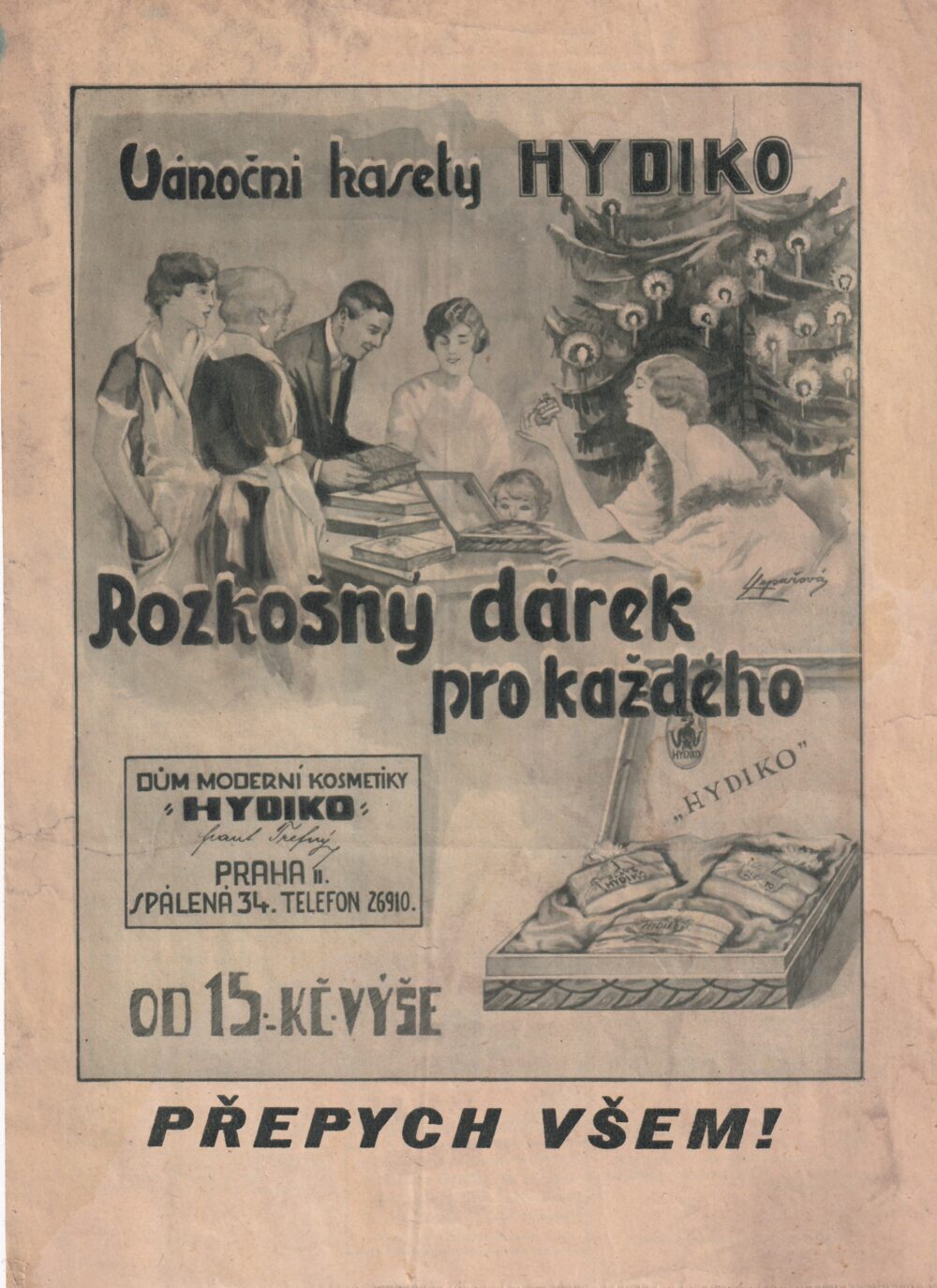 Leták kosmetika Hydiko, Praha