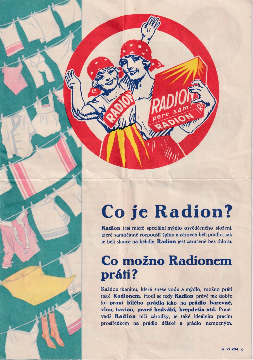 Leták mýdlo Radion, Střekov