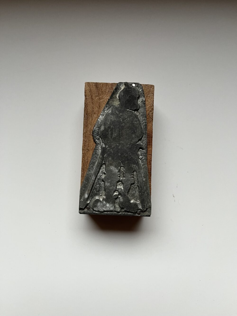 Tiskařský štoček s motivem postavy, 1.pol.20.stol.